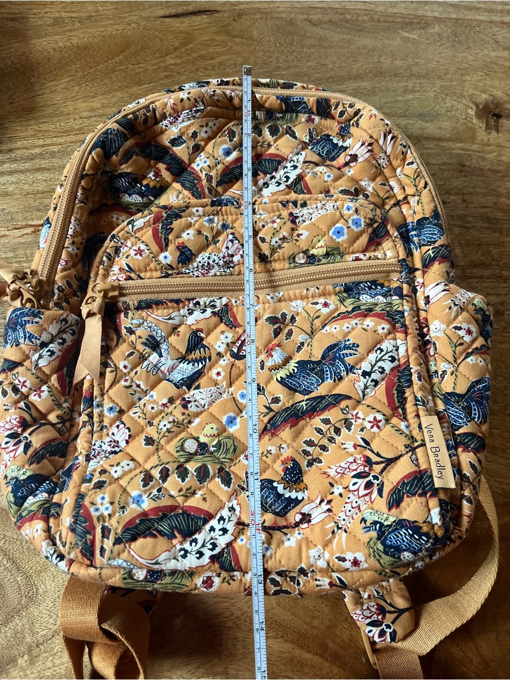 Vera Bradley Small Chicken Patterned Quilted Backpack - Picture 4 of 5